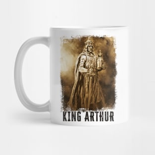 King ARTHUR Vintage portrait with Crown Helmet and Sword Mug